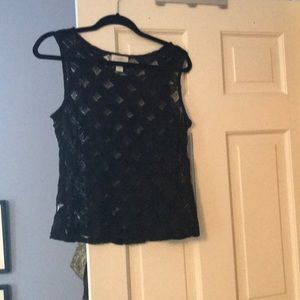 Lacy Black Loft Tank Top